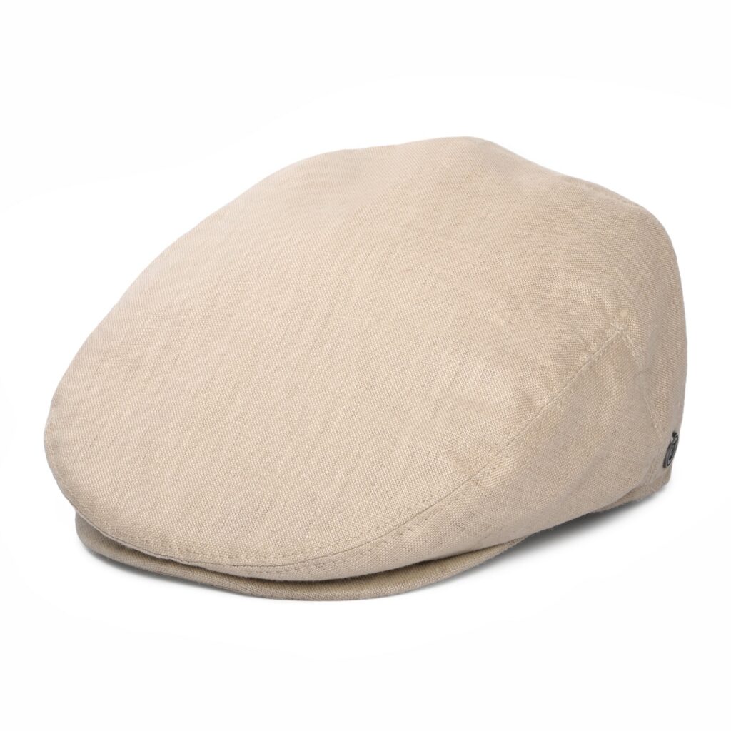 Natural Linen Flat Cap