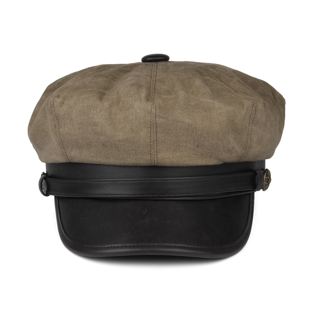 British Tan Waxed Cotton Motorcycle Cap - Image 2