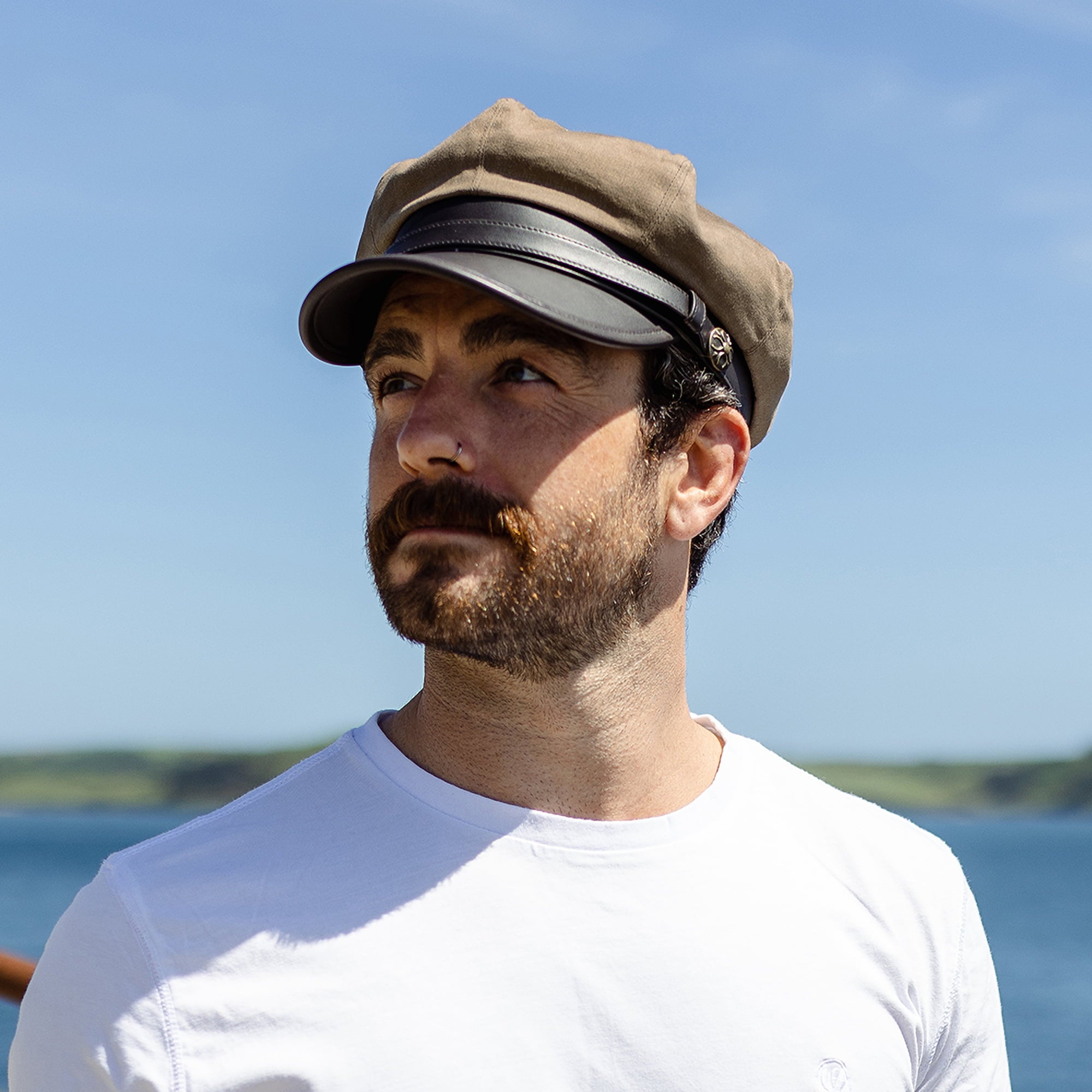 British Tan Waxed Cotton Motorcycle Cap - Image 4