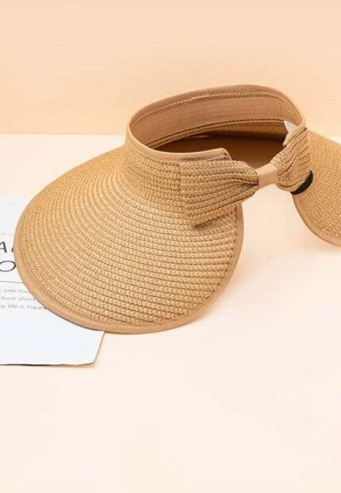 FOLDABLE WIDE BRIM BOW VISOR SUN HATS - Image 6