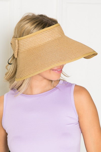 FOLDABLE WIDE BRIM BOW VISOR SUN HATS - Image 9