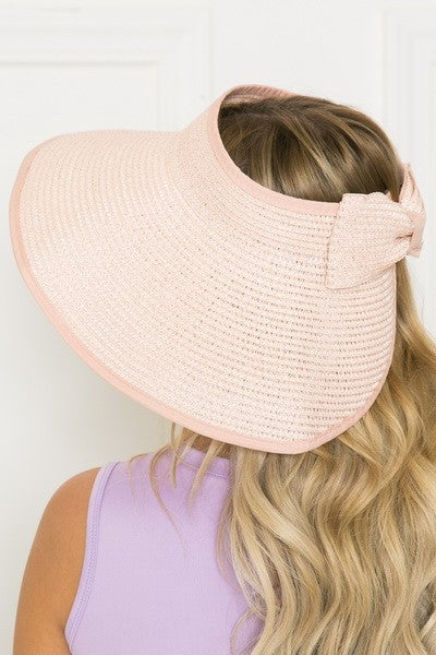 FOLDABLE WIDE BRIM BOW VISOR SUN HATS - Image 12
