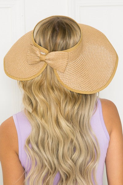 FOLDABLE WIDE BRIM BOW VISOR SUN HATS - Image 11