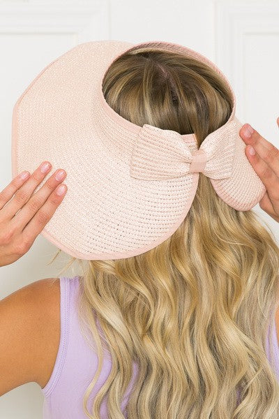 FOLDABLE WIDE BRIM BOW VISOR SUN HATS - Image 3
