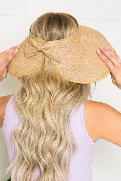 FOLDABLE WIDE BRIM BOW VISOR SUN HATS - Image 5