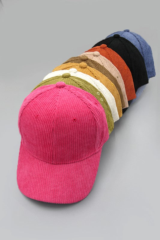 PLAIN CORDUROY BASEBALL CAP - Image 2