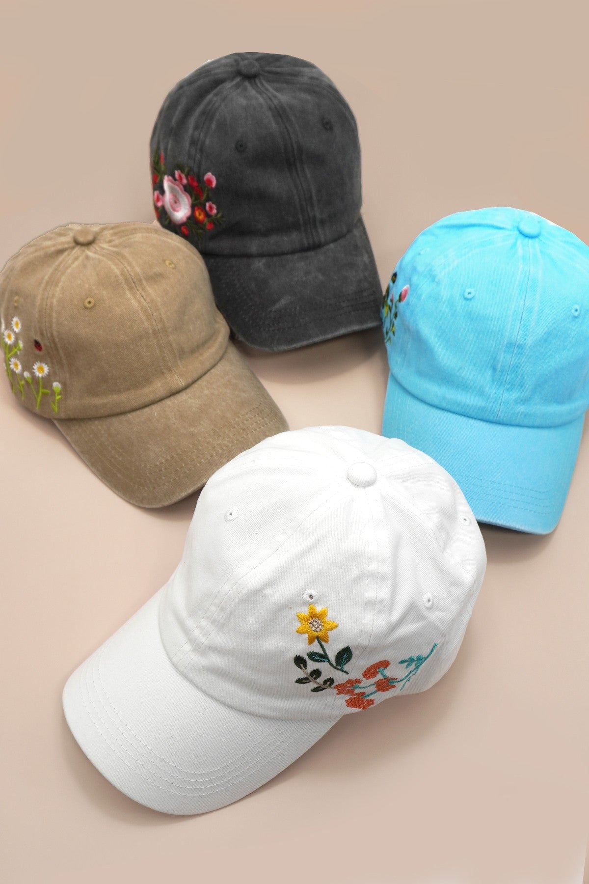 EMBROIDERY FLORAL BASEBALL CAP HAT - Image 6