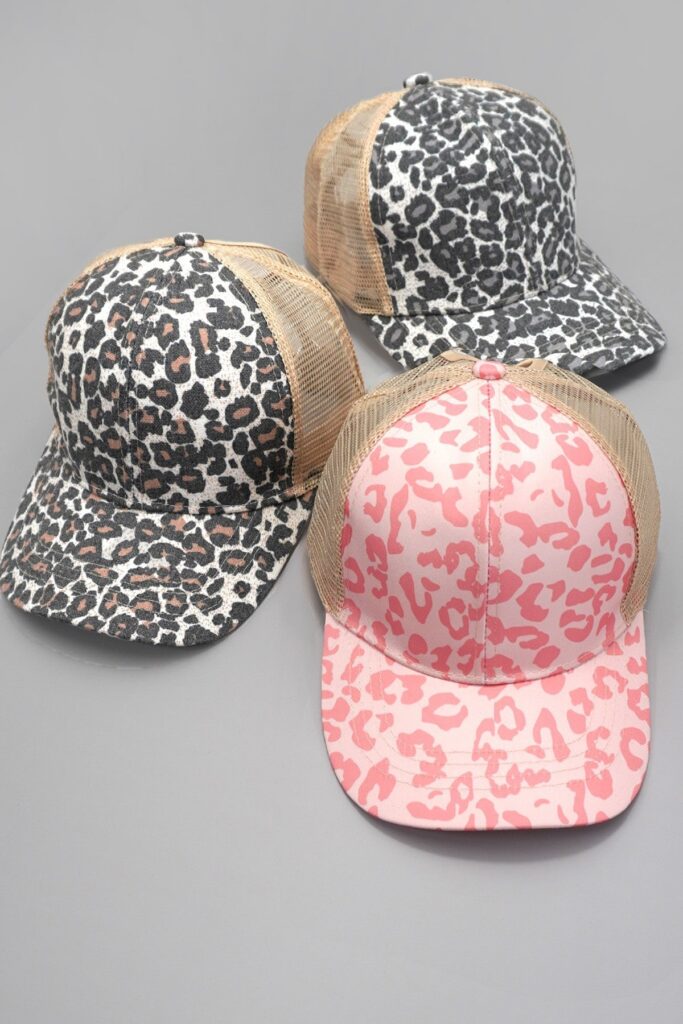 TRUCKER HAT LEOPARD ANIMAL FRONT MESH BACK CAP